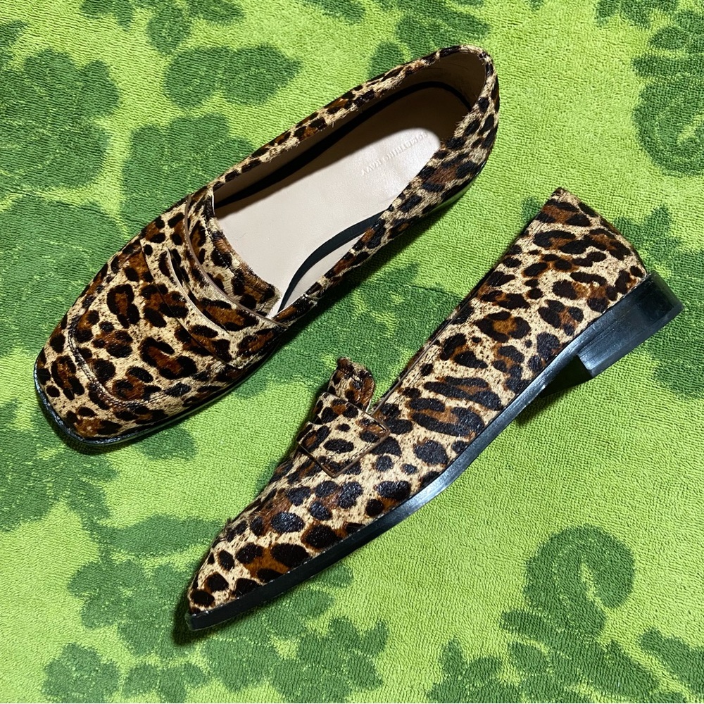 Something Navy Leopard Calf Hair Loafers ✨ Final Price ✨